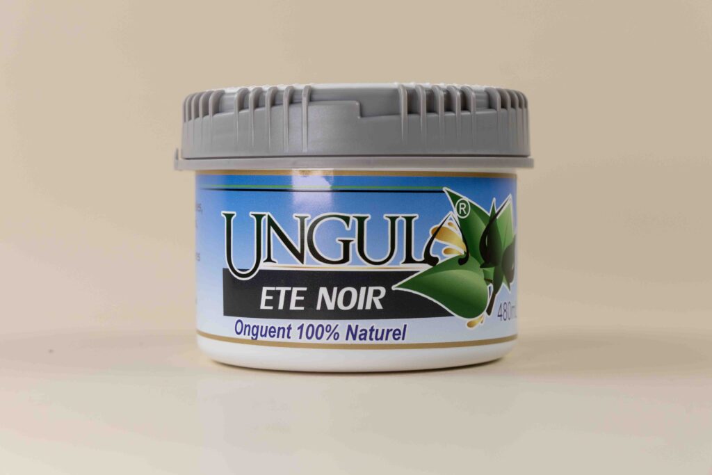 onguent été noir 100% naturel pour l'entretien des pieds du cheval